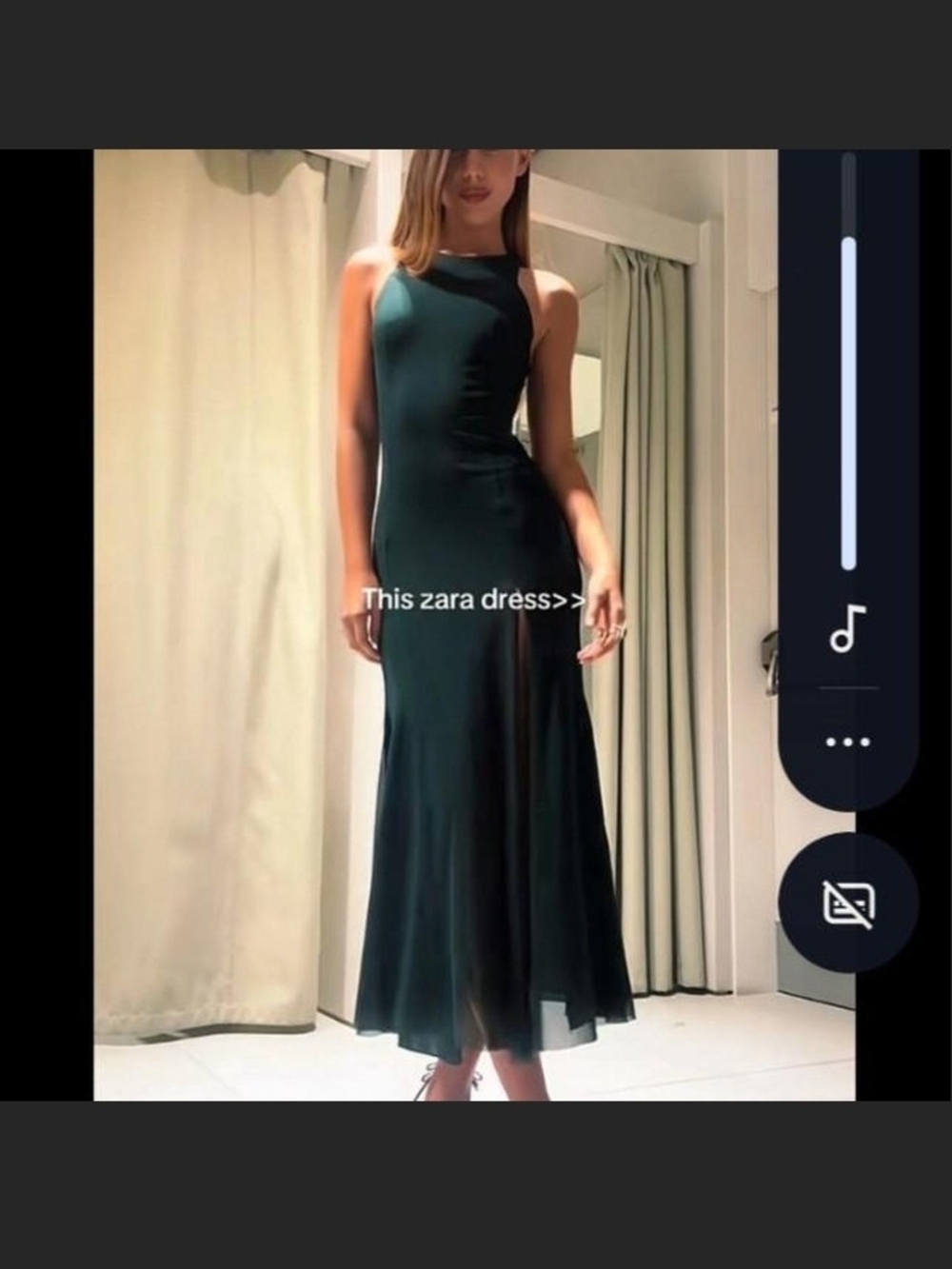 Zara Emerald Green Satin Halter Evening Dress - Picture 4 of 8